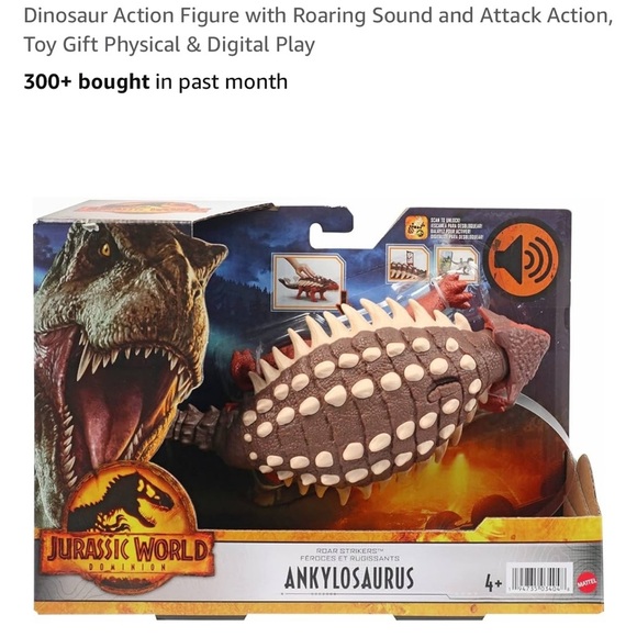 Mattel Brown and Tan dinosaur Ankylosaurus - Picture 3 of 5